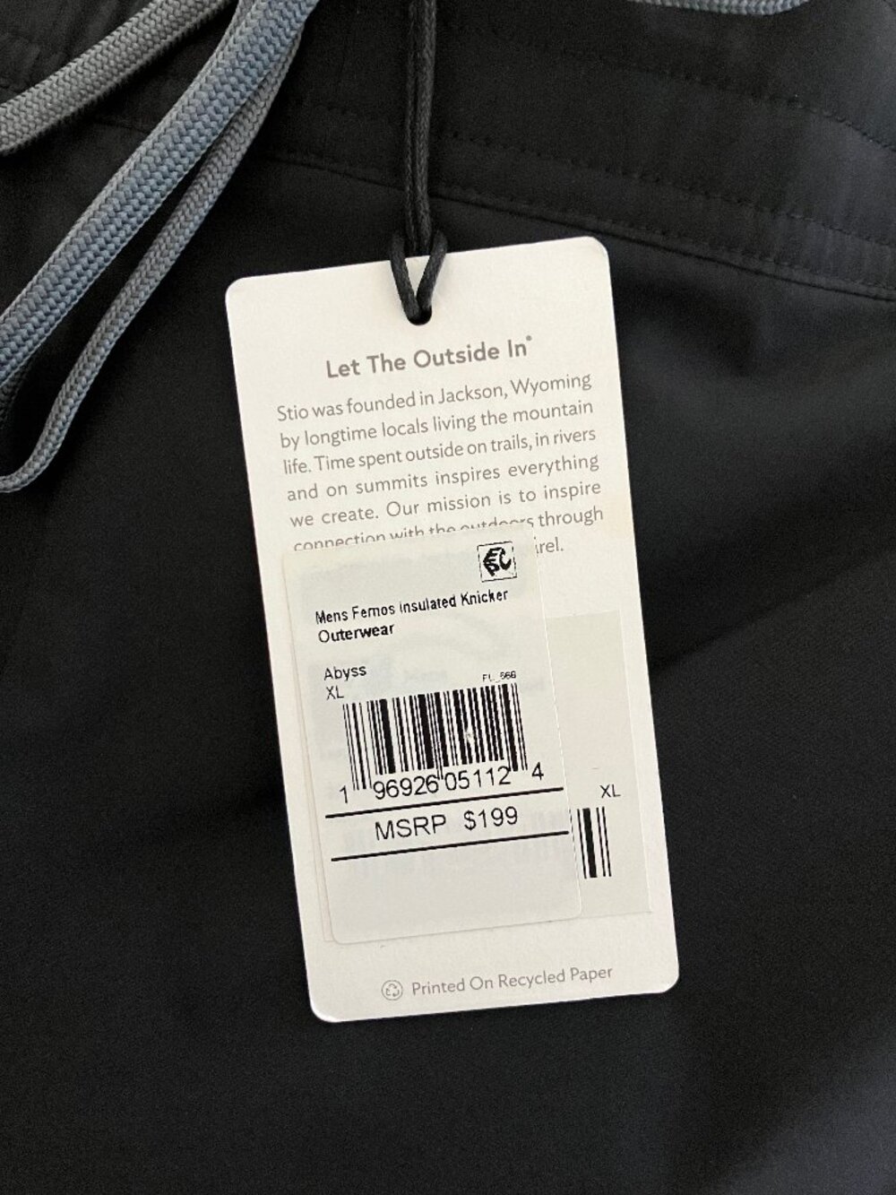 Stio Men's Fernos Insulated Knicker Abyss Black Size S/ L / XL /XXL NWT $199MSRP - Picture 13 of 16